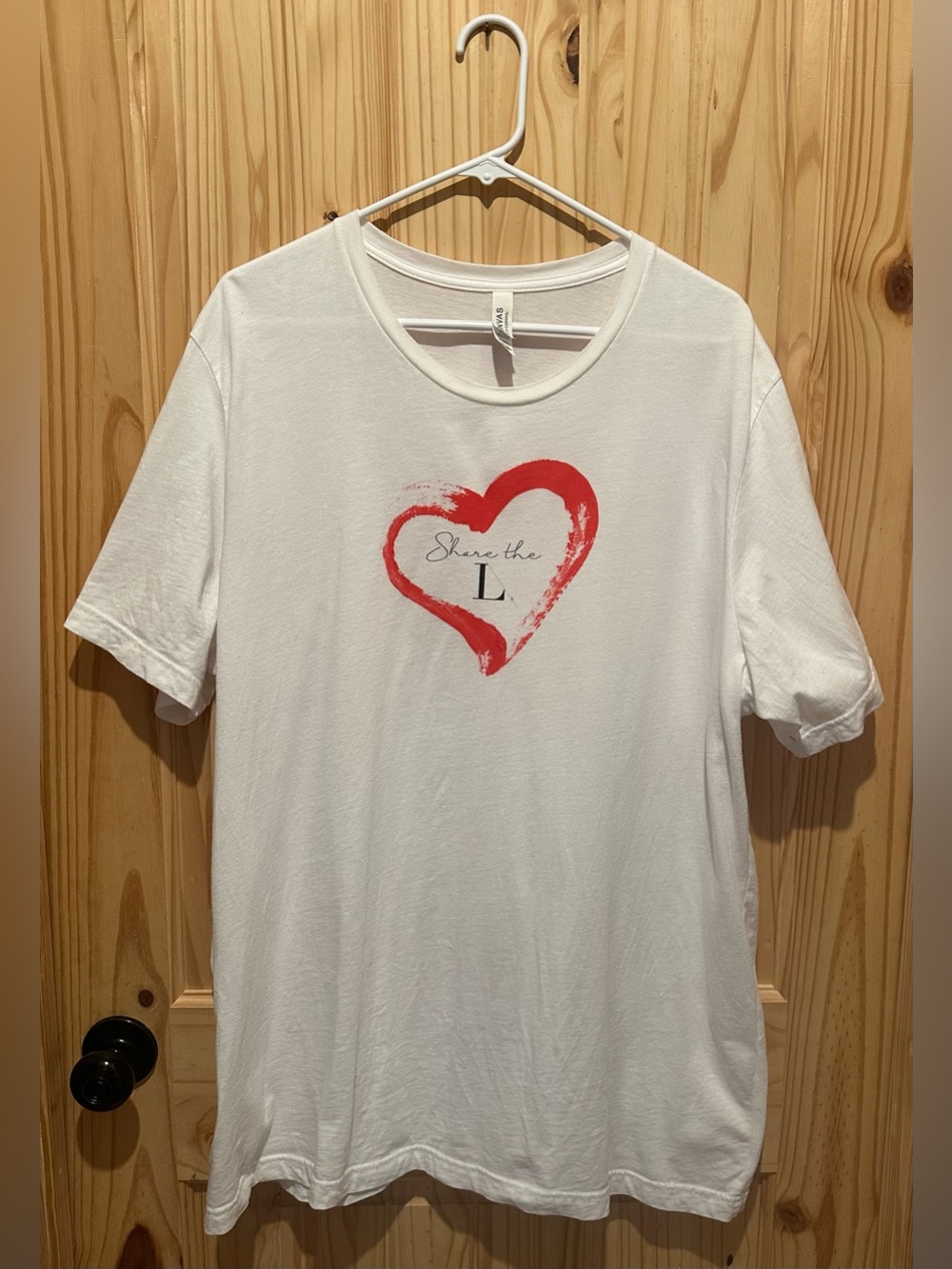 Bella Canvas Limelife by Alcone White Tee with Red Heart Graphic Womens 2XL